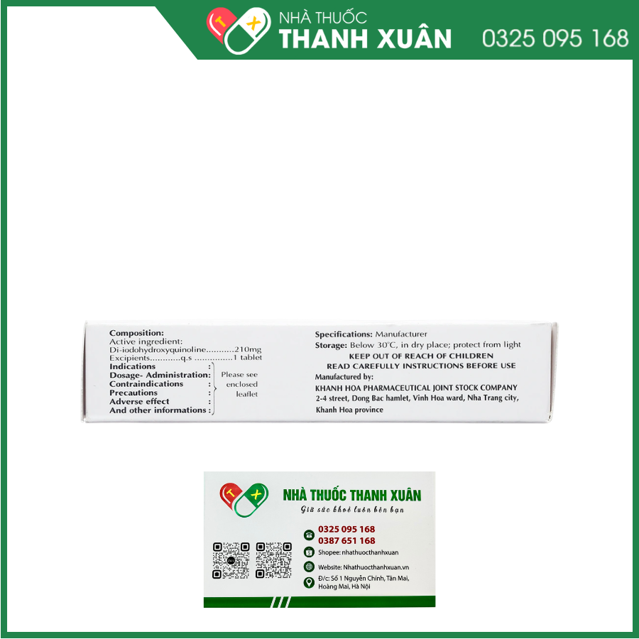 Kasiod 210mg Khánh Hòa điều trị lỵ amid đường ruột, tiêu chảy